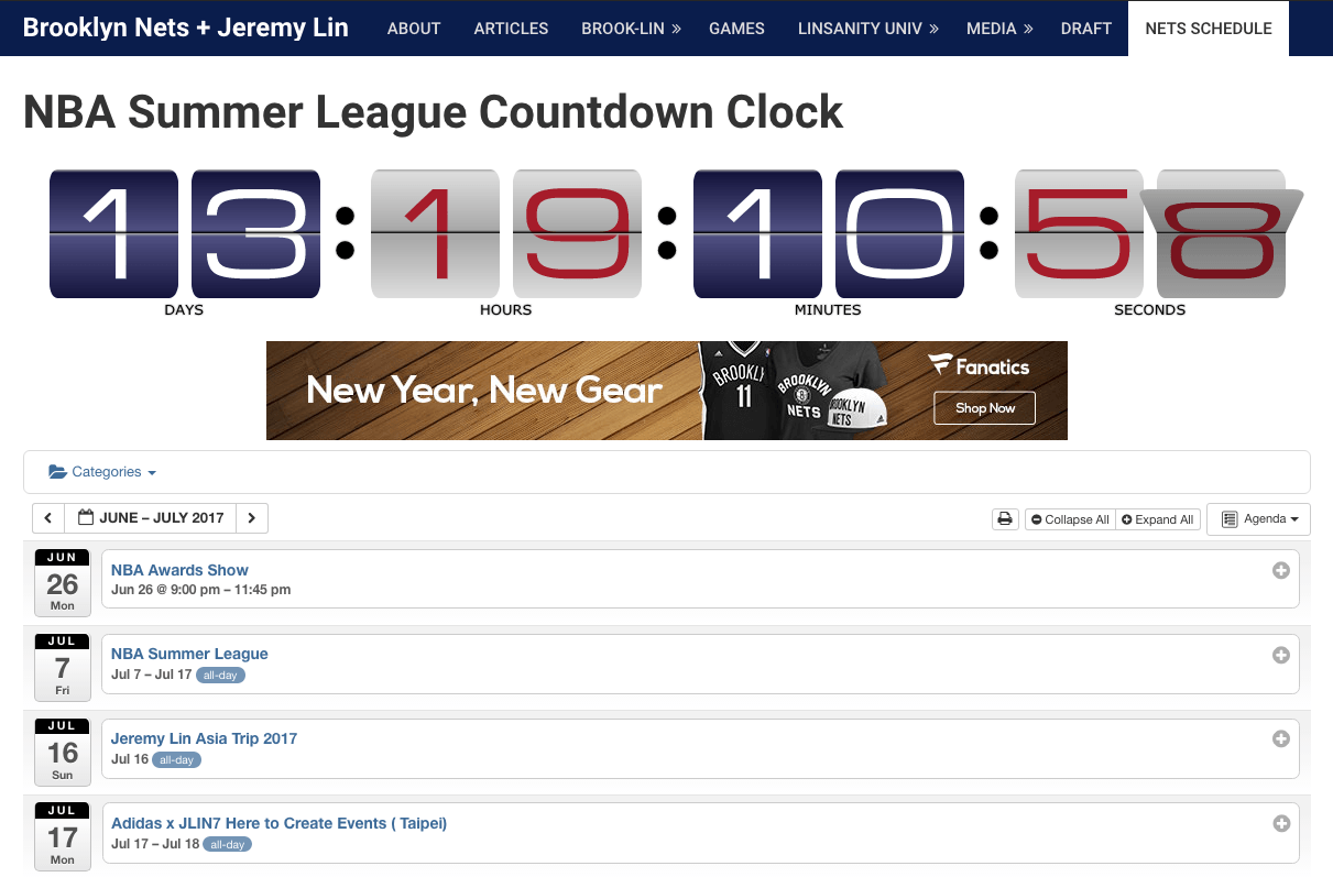 Brook-Lin.com Count Down Clock