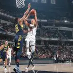 Jeremy Lin goes up for layup. Nets vs Pacers