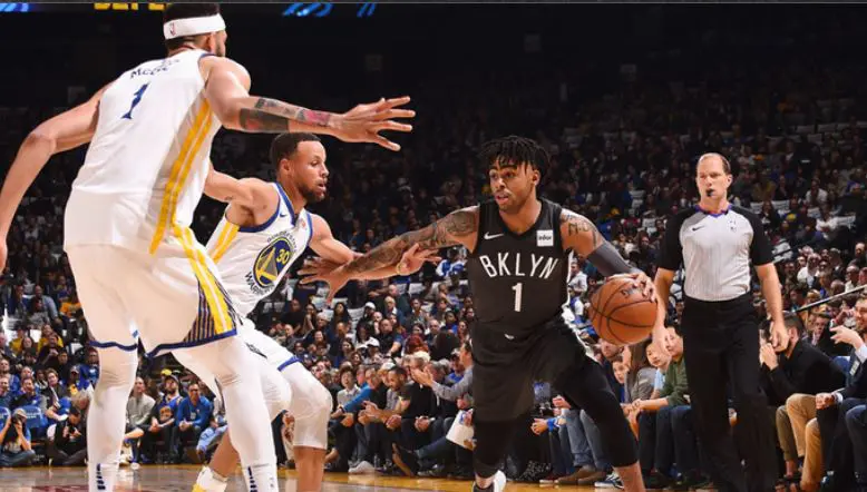 Brooklyn Nets at Golden State Warriors feature post game 3-6-18.JPG