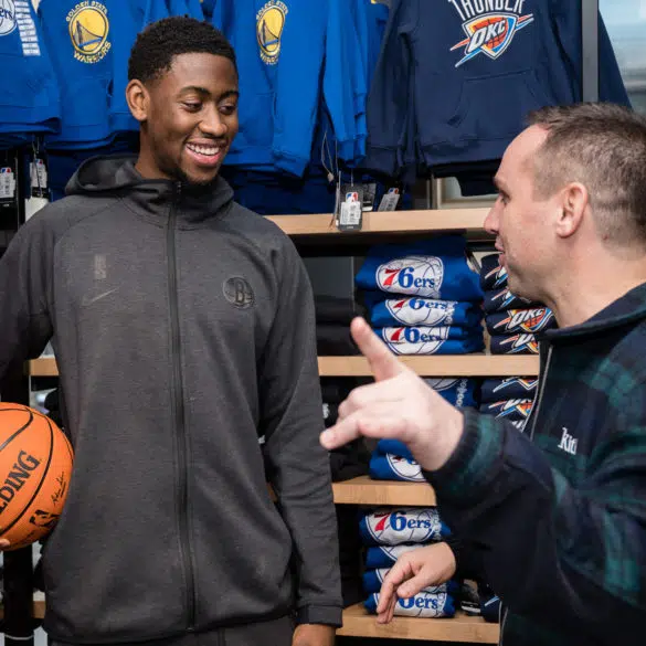 Caris LeVert & Michael Rubin at NBA Store