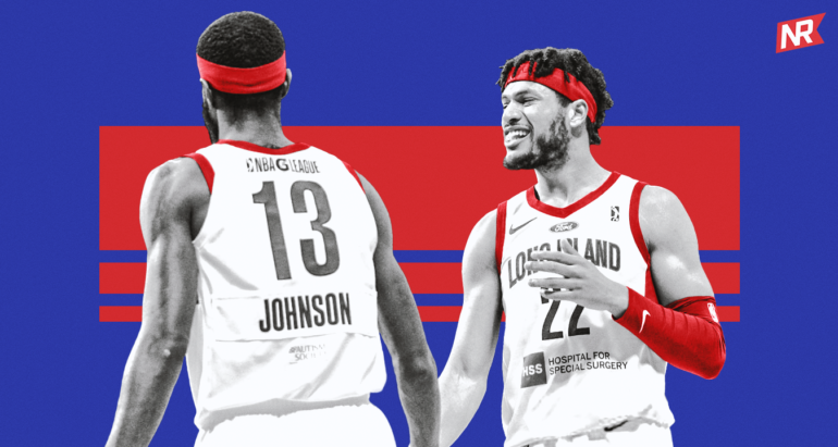 BJ Johnson and Kaiser Gates of the Long Island Nets