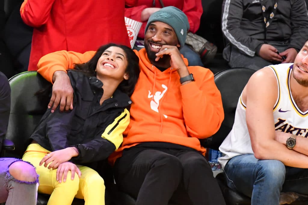 Kobe Bryant wears the WNBA Orange Hoodie