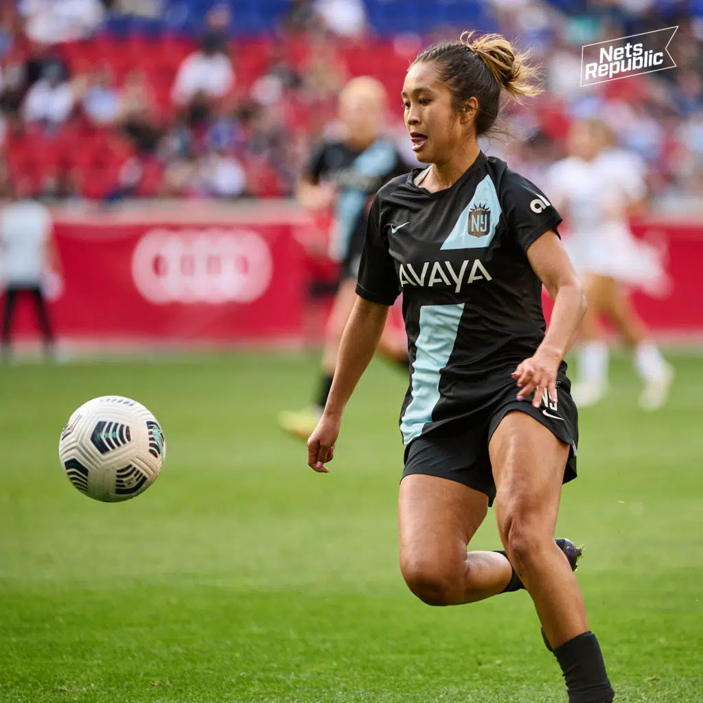 Caprice Dydasco of Gotham FC in action at Red Bull Arena 