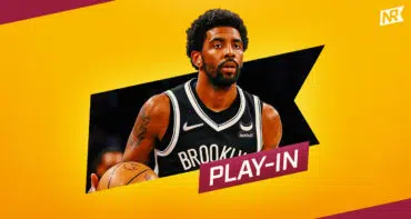 Kyrie Irving on custom Nets Republic graphic