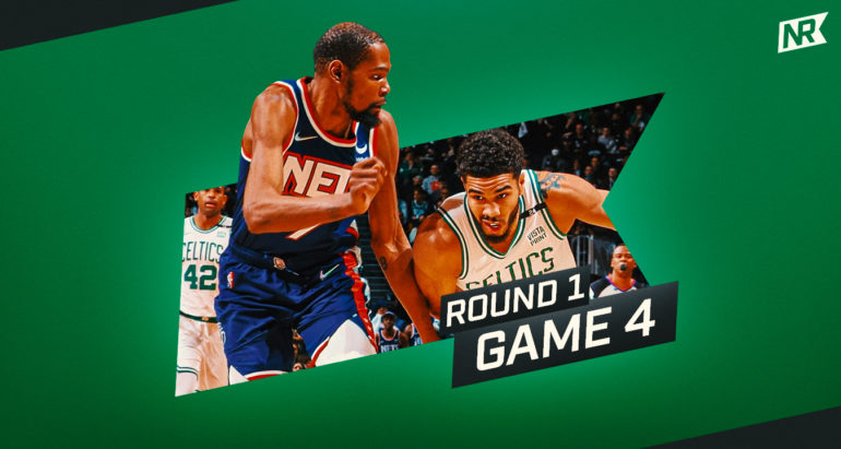 Kevin Durant on custom Nets Republic graphic