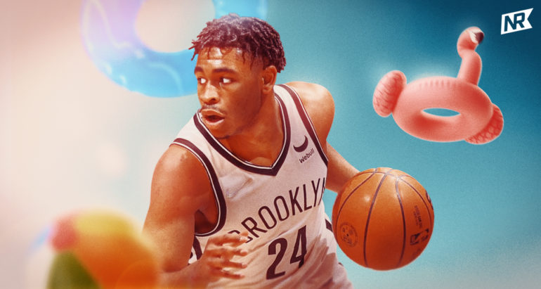 Cam Thomas on custom Nets Republic graphic for Nets Summer League Preview