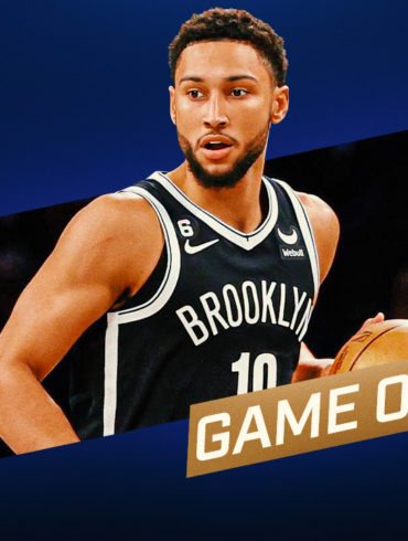 Ben Simmons on custom Nets Republic graphic for Nets game 1