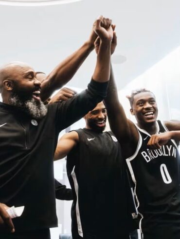 Brooklyn Nets celebrate win