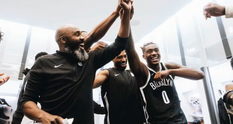 Brooklyn Nets celebrate win