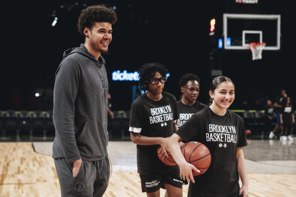 Cam Johnson of the Brooklyn Nets at basketball camp