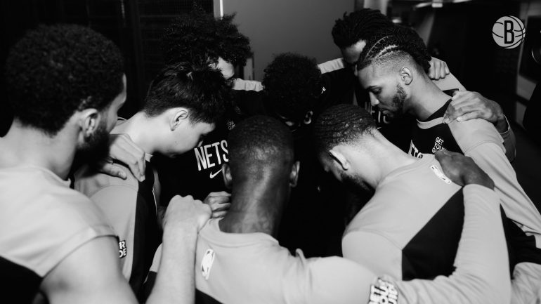 Brooklyn Nets huddle